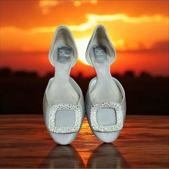 Roger Vivier Paris Ballet Flats Silver  Size EU 37/US 6.5 - Picture 14 of 14